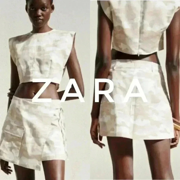 BNWOT Zara  Mini Wrap Skirt Camo Print Women XS - Picture 1 of 4